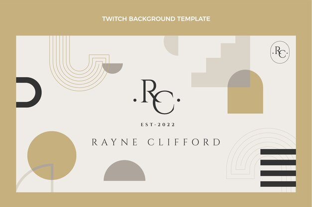 Flat design minimal boutique twitch background