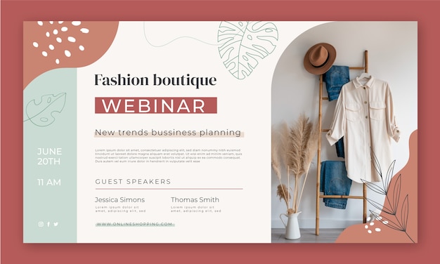 Free vector flat design minimal boutique webinar