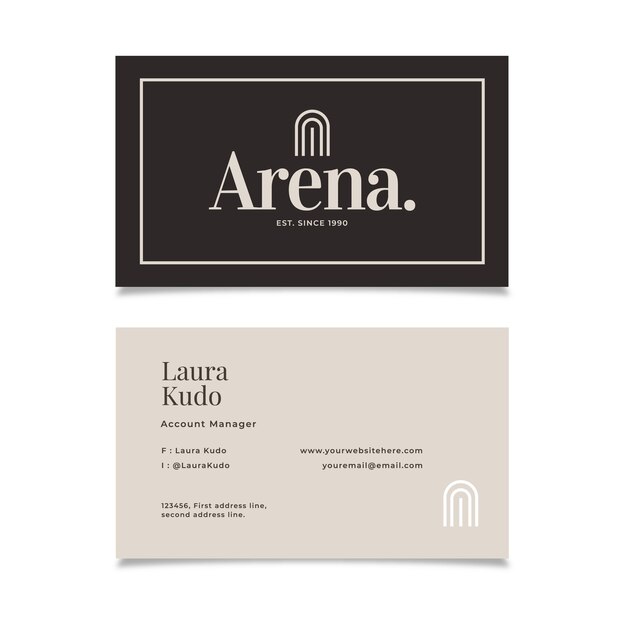 Flat design minimal business card design