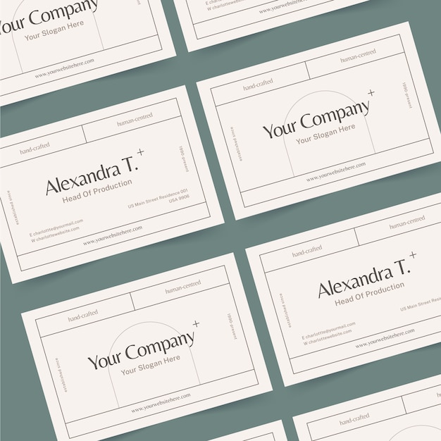 Flat design minimal business card template