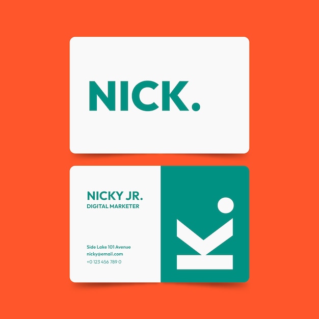 Flat design minimal business card