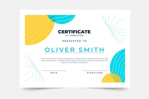 Free vector flat design of minimal certificate template