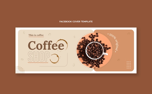 Flat design minimal coffee facebook cover