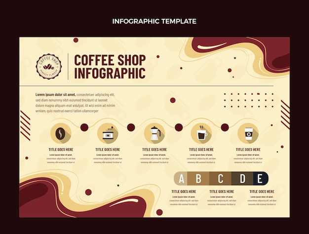 평면 디자인 최소한의 커피숍 infographic