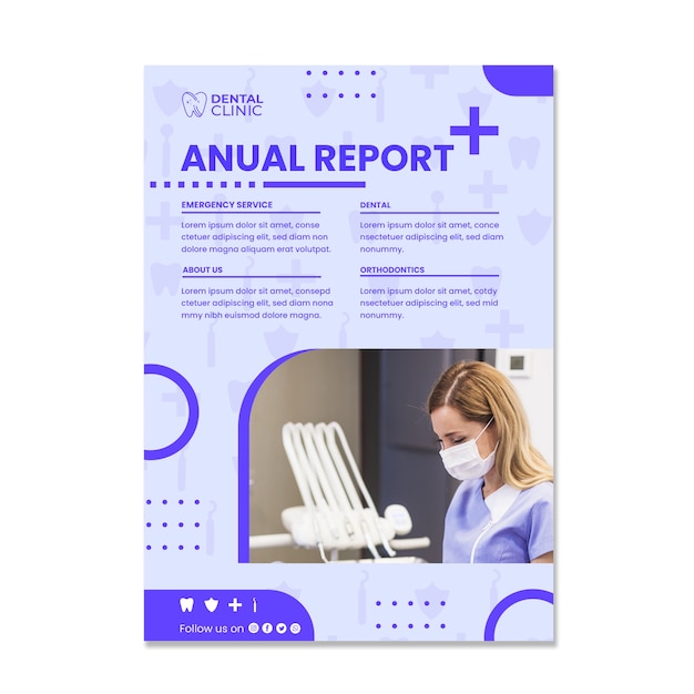 Flat design minimal dental clinic annual report