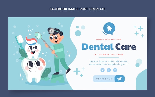 Free vector flat design minimal dental clinic template