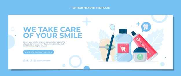 Free vector flat design minimal dental clinic template