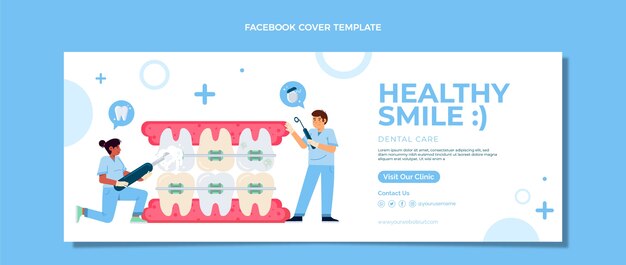 Flat design minimal dental clinic template