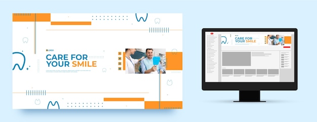 평면 디자인 최소한의 치과 템플릿