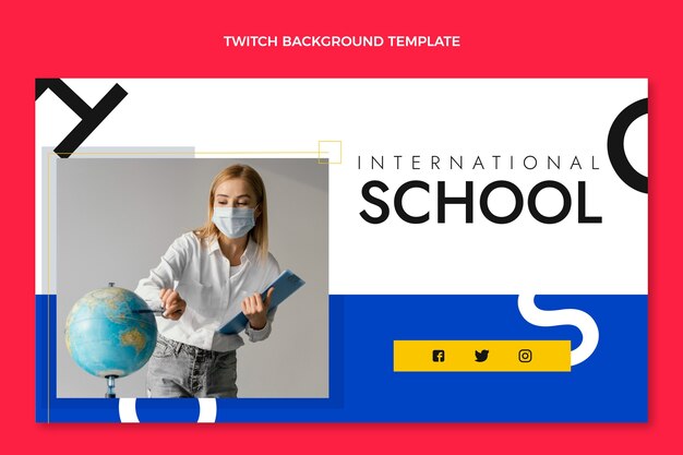 Flat design minimal international school template