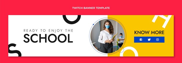 Flat design minimal international school template