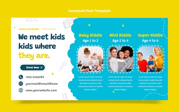 Flat design minimal international school template