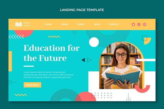 Flat design minimal international school template