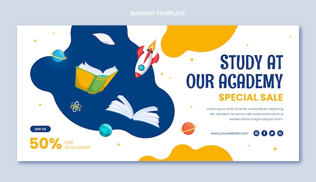 Free vector flat design minimal international school template