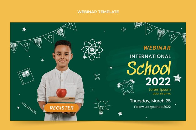 Flat design minimal international school template