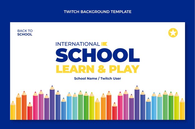 Flat design minimal international school template