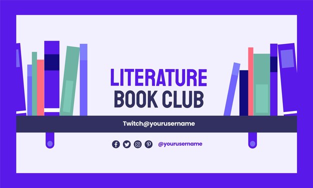 Flat design minimal literature twitch background