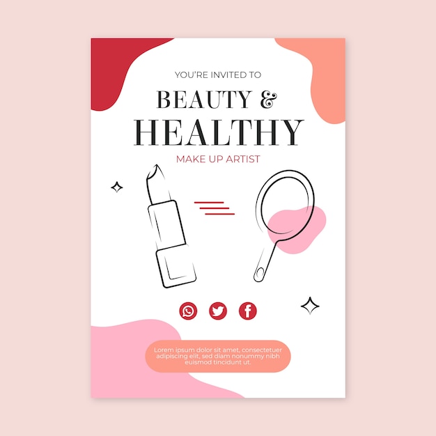 Flat design minimal makeup artist poster