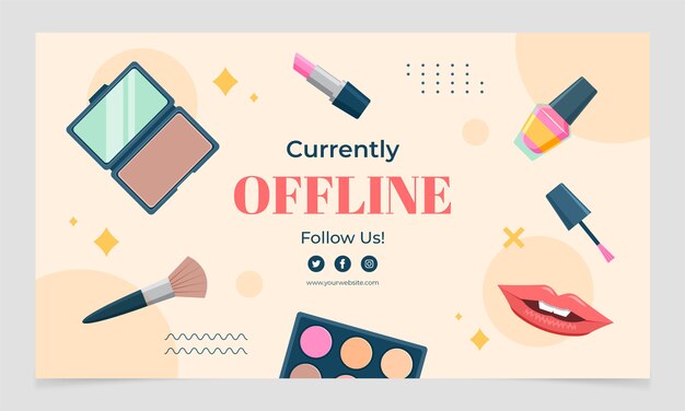 Flat design minimal makeup artist twitch background