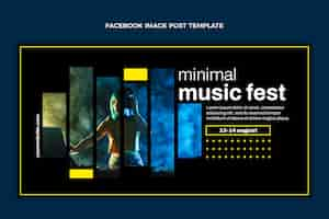 Free vector flat design minimal music festival facebook post