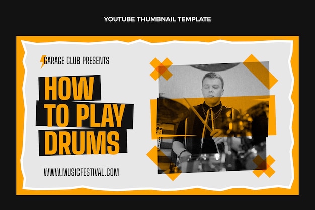 Flat design minimal music festival  youtube thumbnail