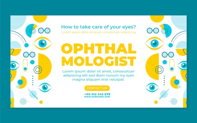 Flat design minimal ophthalmologist  facebook cover