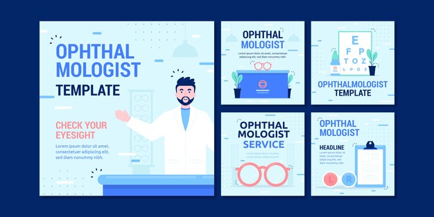 Flat design minimal ophthalmologist instagram post