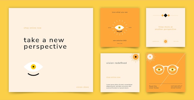 Free vector flat design minimal ophthalmologist instagram posts