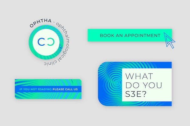 Free vector flat design minimal ophthalmologist labels