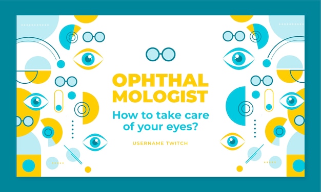 Flat design minimal ophthalmologist twitch background