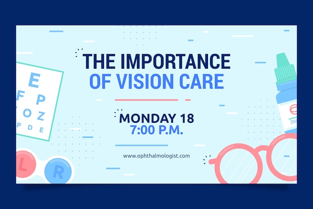 Flat design minimal ophthalmologist webinar