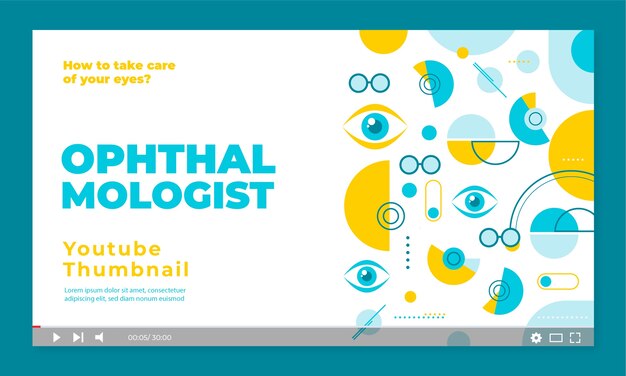 Flat design minimal ophthalmologist youtube thumbnail