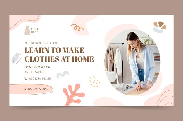 flat design minimal seamstress webinar