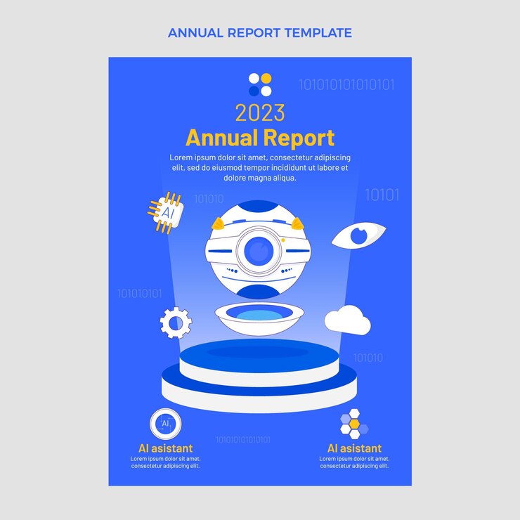 Free Vector flat design minimal technology annual report template