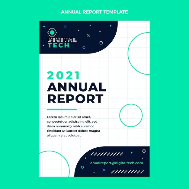 Free vector flat design minimal technology annual report