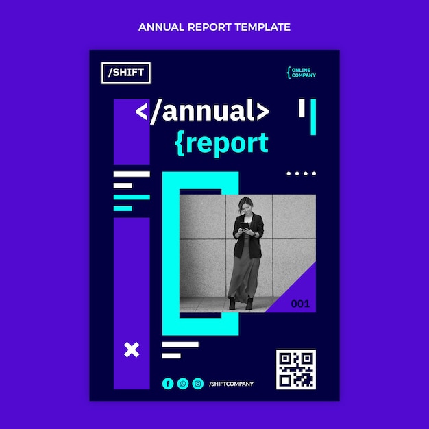 Flat design minimal technology annual report