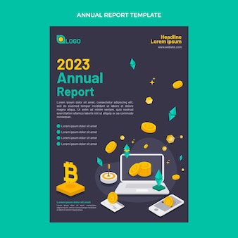 Flat design minimal technology annual report