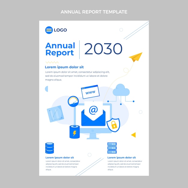 Flat design minimal technology annual report