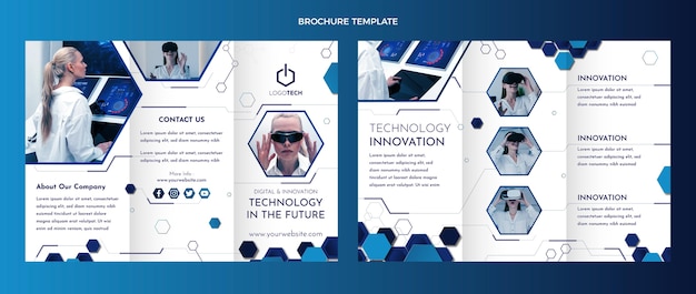 Brochure con tecnologia minimale dal design piatto