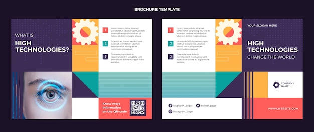 Free vector flat design minimal technology brochure