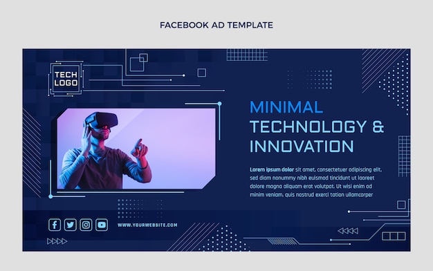 Annuncio facebook con tecnologia minimale dal design piatto