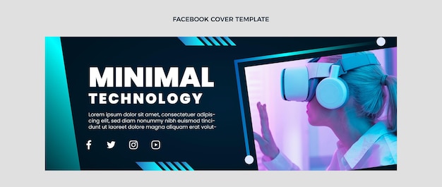 Flat design minimal technology facebook cover