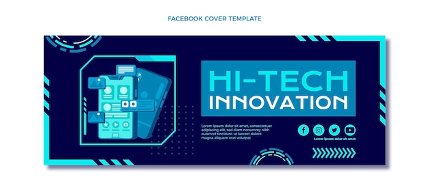 Flat design minimal technology facebook cover
