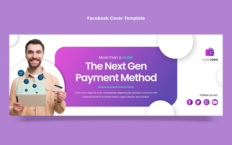 Free Vector flat design minimal technology facebook cover