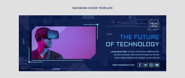 Flat design minimal technology facebook cover