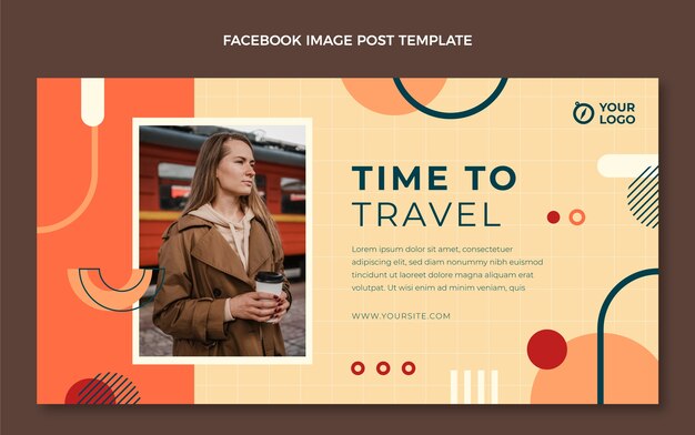 flat design minimal technology facebook post