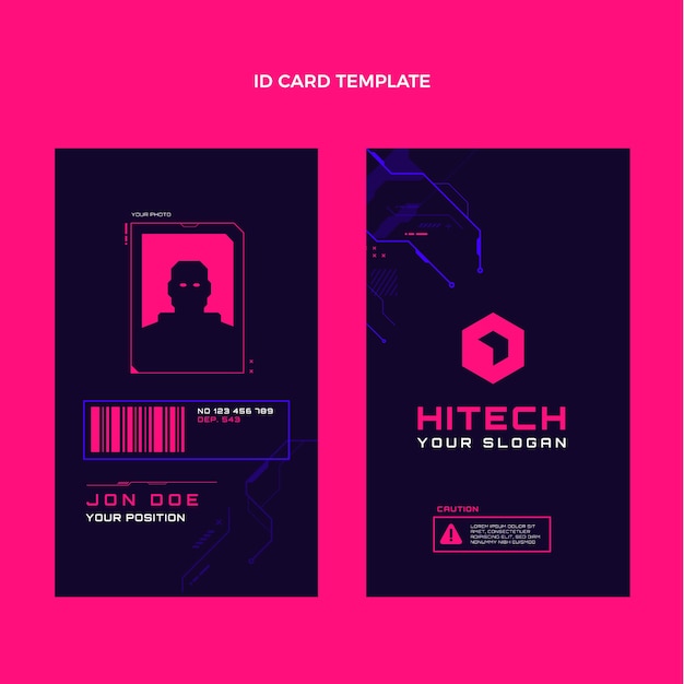 Flat design minimal technology id card template