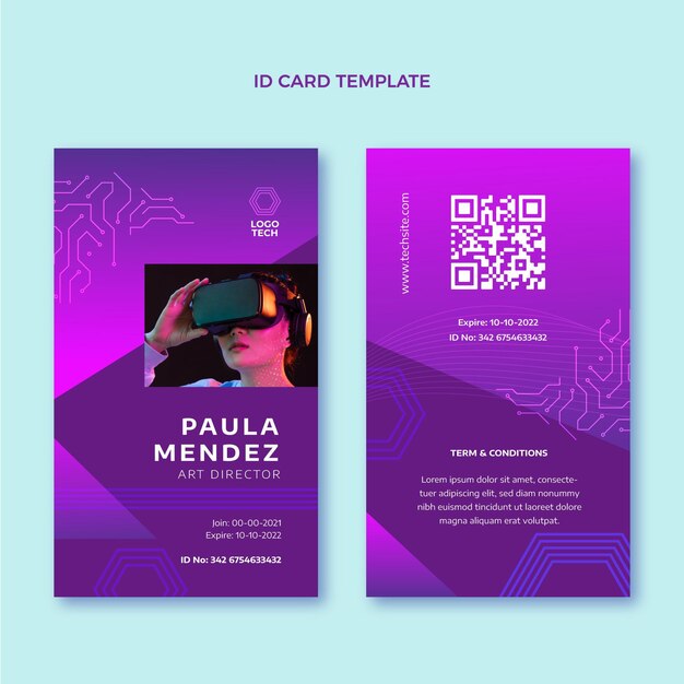 Flat design minimal technology id card