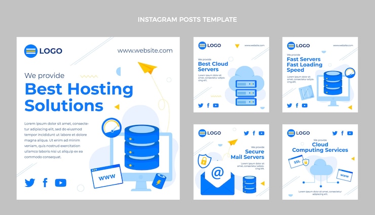 Free Vector flat design minimal technology instagram posts