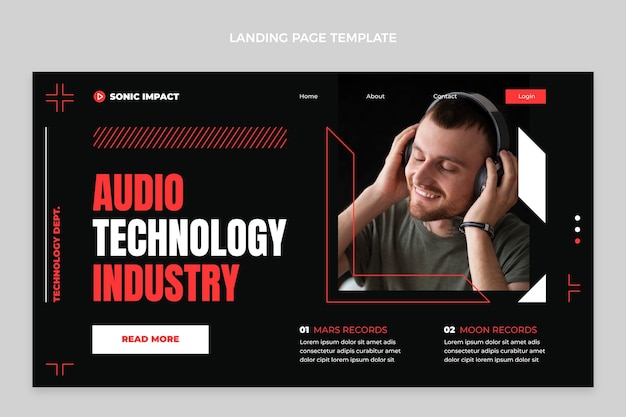 Free vector flat design minimal technology landing page